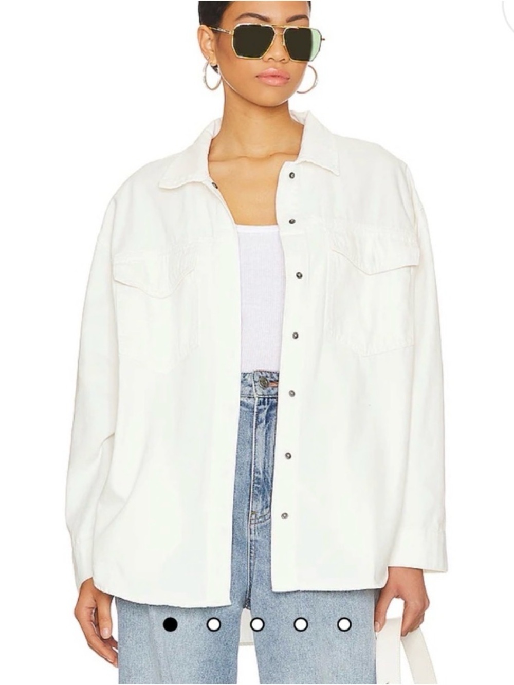 Pistola White Button-Up Oversized Shacket